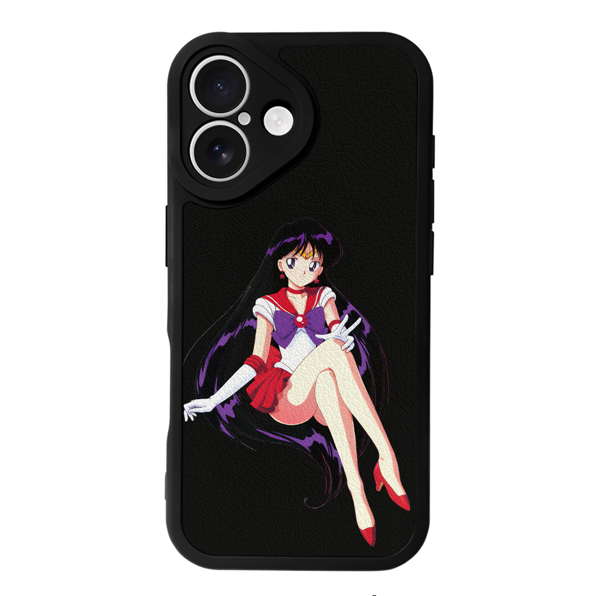 （画像用） 美少女戦士セーラームーン 火野レイ ひの レイ Sailor Moon Hino Rei （セーラーマーズ,Sailor Mars） 【iPhone 16シリーズ対応】シリコンスマホケース（レザー調） 材質：シリコン